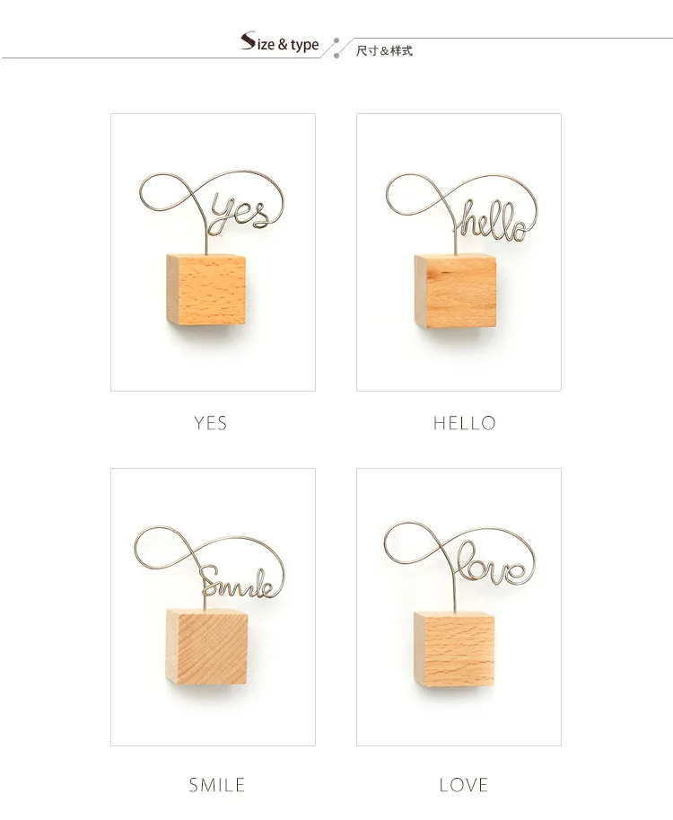 MissYe Store Hello/smile/Yes/Love Рождественский подарок Креативный простой деревянный в форме букв dapper Подпись клип фото сообщение держатель