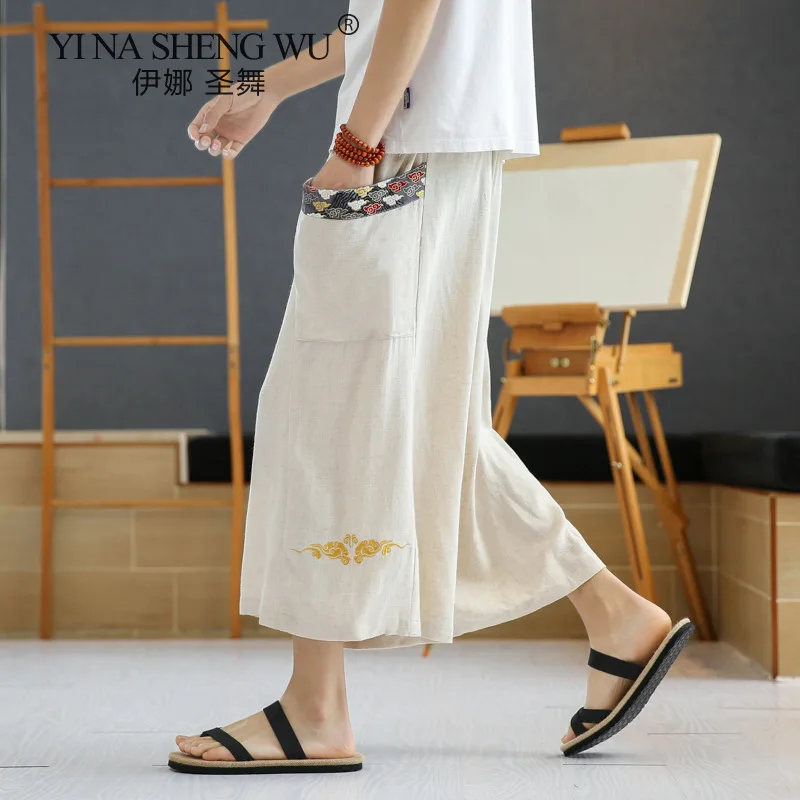 

Брюки-султанки мужские свободные в традиционном японском стиле