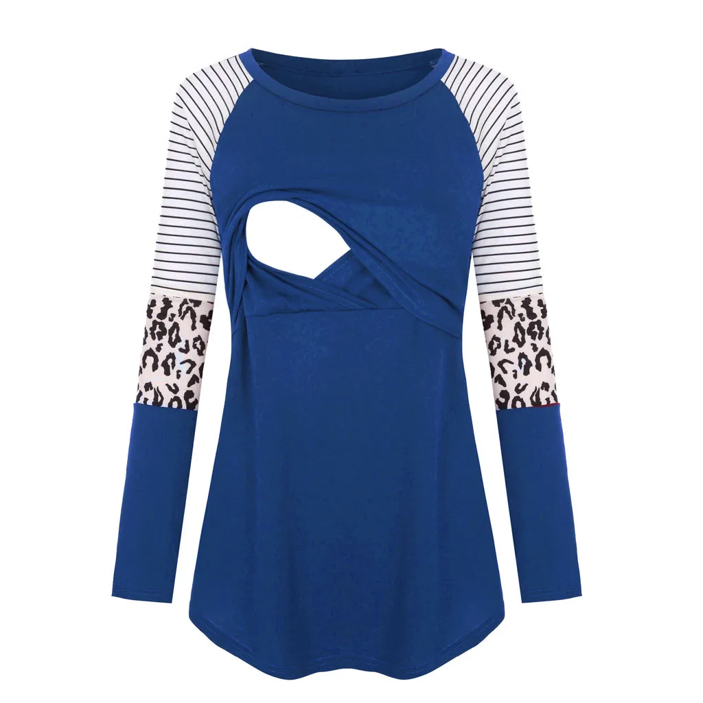 Женские топы с длинными рукавами в стиле пэчворк для беременных блузка кормления