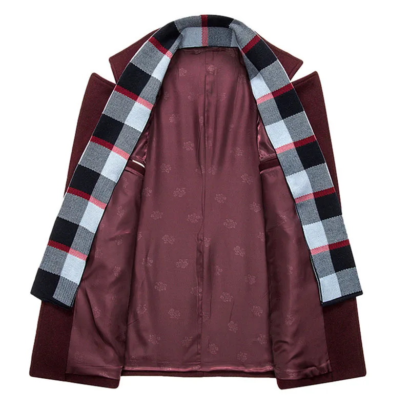 Деловое шерстяное пальто со съемным шарфом однотонные зимние куртки модная