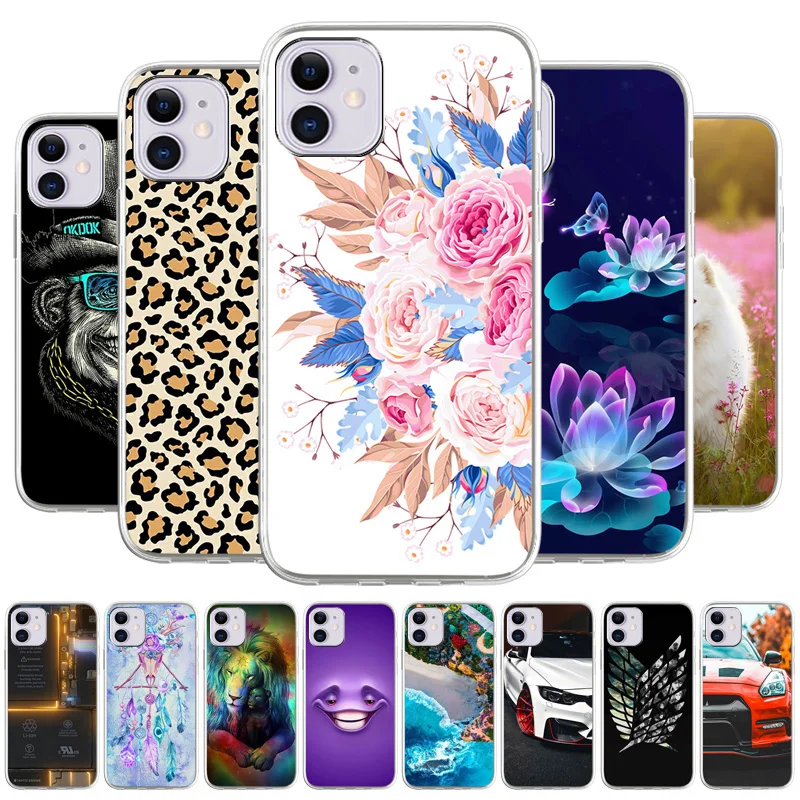  Flower Painted Case For iPhone 11 11 Pro Max lavender Case Phone Cover For iPhone 11 Pro 12 Mini 12 Pro 12 12 Pro Max Funda  
