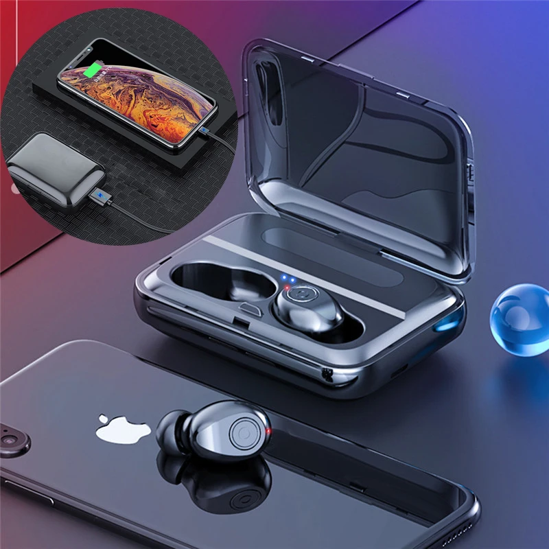 Беспроводные наушники TWS Bluetooth 5 0 стереонаушники вкладыши с зарядным боксом для