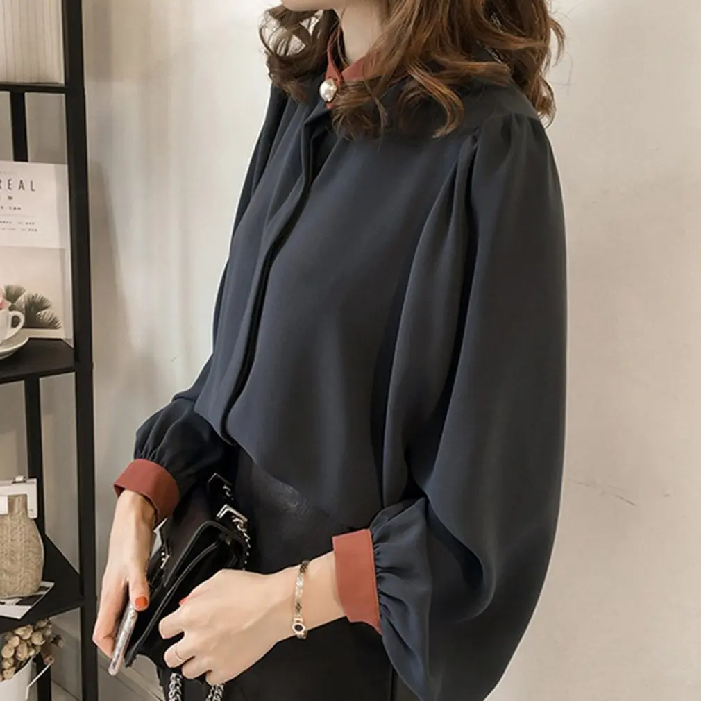 Женская Свободная блузка из хлопка и льна Повседневная рубашка в клетку с