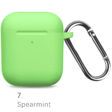 07 Spearmint Жидкие силиконовые наушники корпус для AirPods анти-грязь APPLE airpods чехол розовый черный темно-синий желтый красный - Цвет: 07 Spearmint