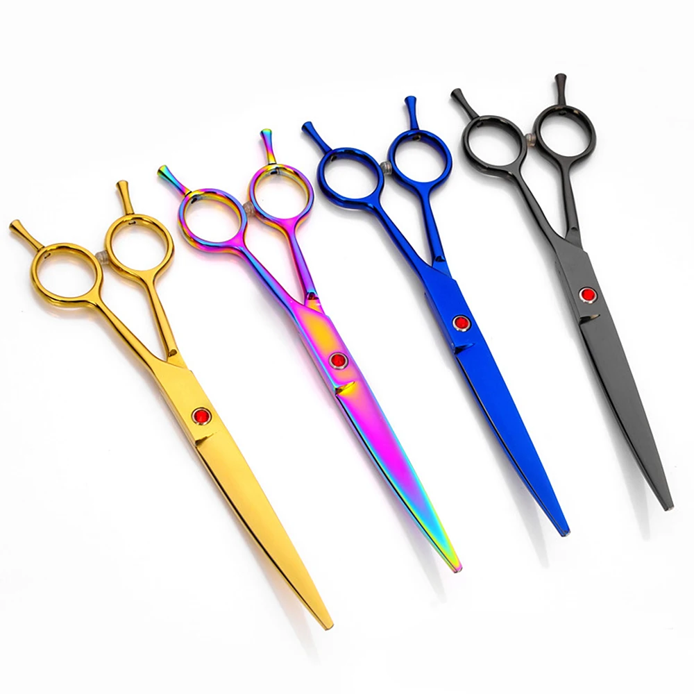 Technicolor Hair Scissor Professional Pet Grooming Kit Hair Cutting Stainless Steel Direct Thinning Scissors And Curved Pieces