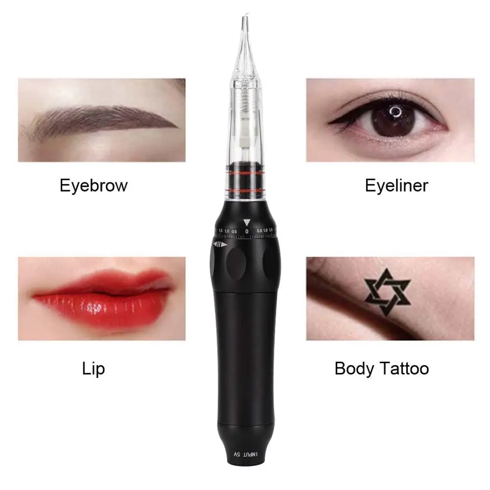 

Newest Professional Painless Tattoo Machine Typewriter For Permanent Makeup Eyebrows Microblading Pen Beauty Tattoo Machine Kits
