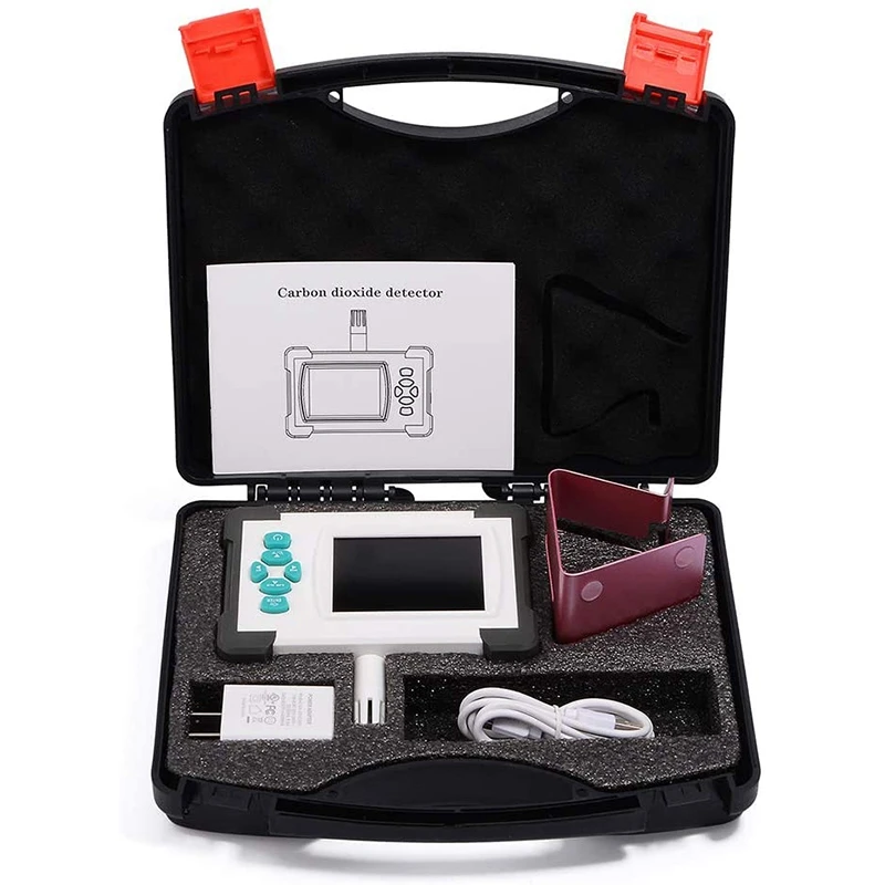

Dioxide Detector with Rechargeable Battery Portable CO2 Meter Tester Air Quality Detector Monitor 0- 9999PPM