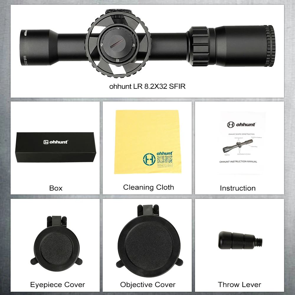 Ohhunt LR 8.2X32 SFIR тактический прицел со стеклянной сеткой красная подсветка боковая