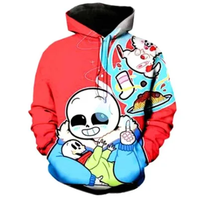 Пуловер унисекс с 3D-принтом Game Undertale Sans Повседневная Уличная одежда длинными