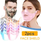 Разноцветная прочная комбинированная пластиковая многоразовая прозрачная маска для лица с щитом для Хэллоуина косплея дышащая маска модный защитный
