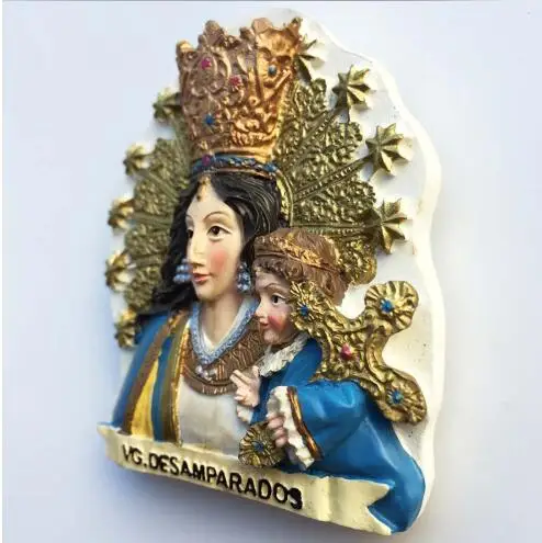 

New Virgin Mary, Farias, Valencia, Spain 3D Fridge Magnets Tourism Souvenirs Refrigerator Magnetic Stickers Gift