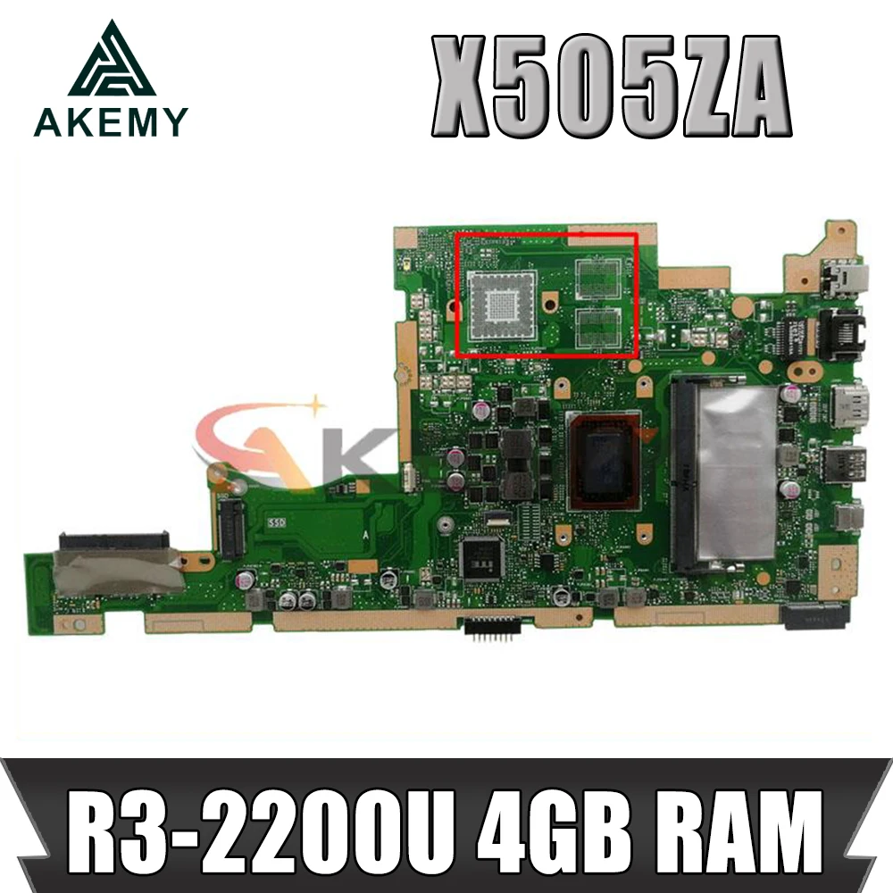 

Оригинальная материнская плата Akemy X505ZA для ноутбука X505Z, A505Z, K505Z, X505ZA, материнская плата для ноутбука с Φ, 4 Гб ОЗУ, протестирована, ОК
