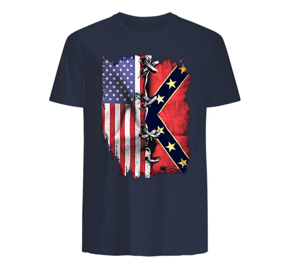Футболка унисекс с американским флагом и Конфедерации | Мужская одежда