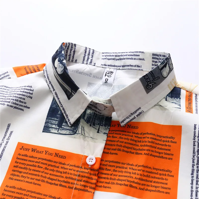 Женская шифоновая блузка с принтом в виде газет длинным рукавом винтажные топы