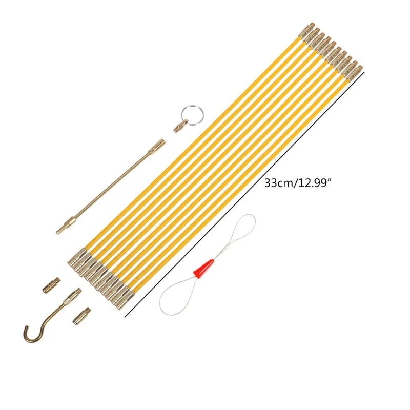 

10Pcs/Set 13 Inches Fiberglass Cable Puller Running Wire Cable Set Electrical Pull Push Rods Fish Tape Kit