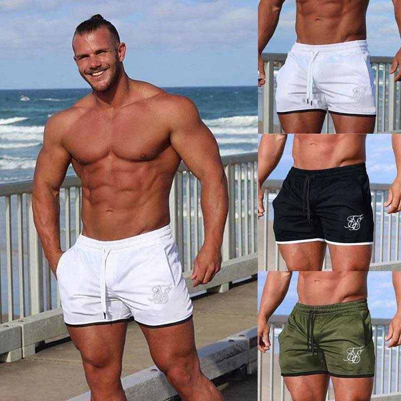 Летние Для мужчин Шорты Новый Фитнес Короткие homme Повседневное Пляжные шорты бег