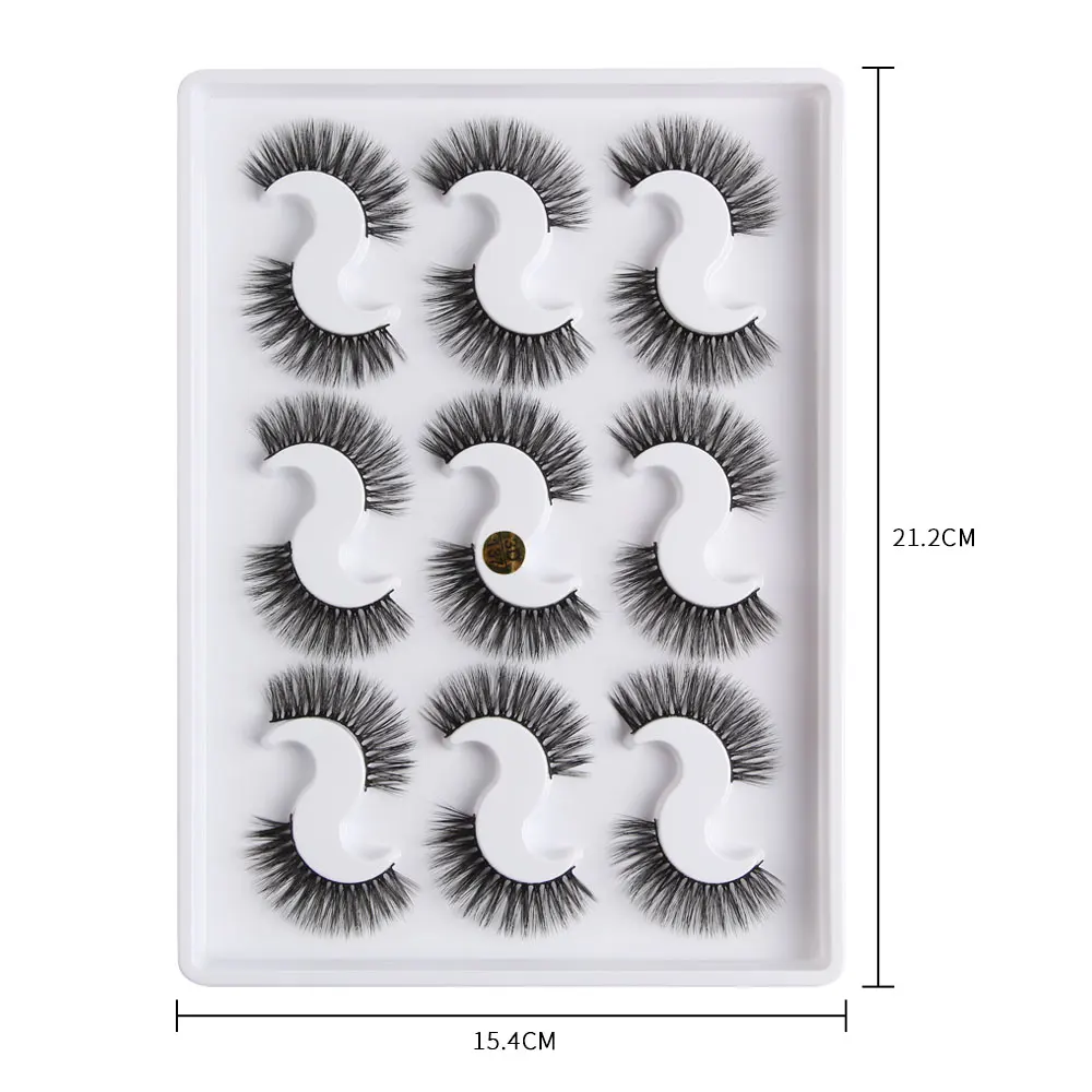 

Wholesale 9Pairs Natural long Mink Eyelashes 3D Mink Lashes Lashes Natural Mink Lashes Pack False Eyelashes Makeup False Lashes