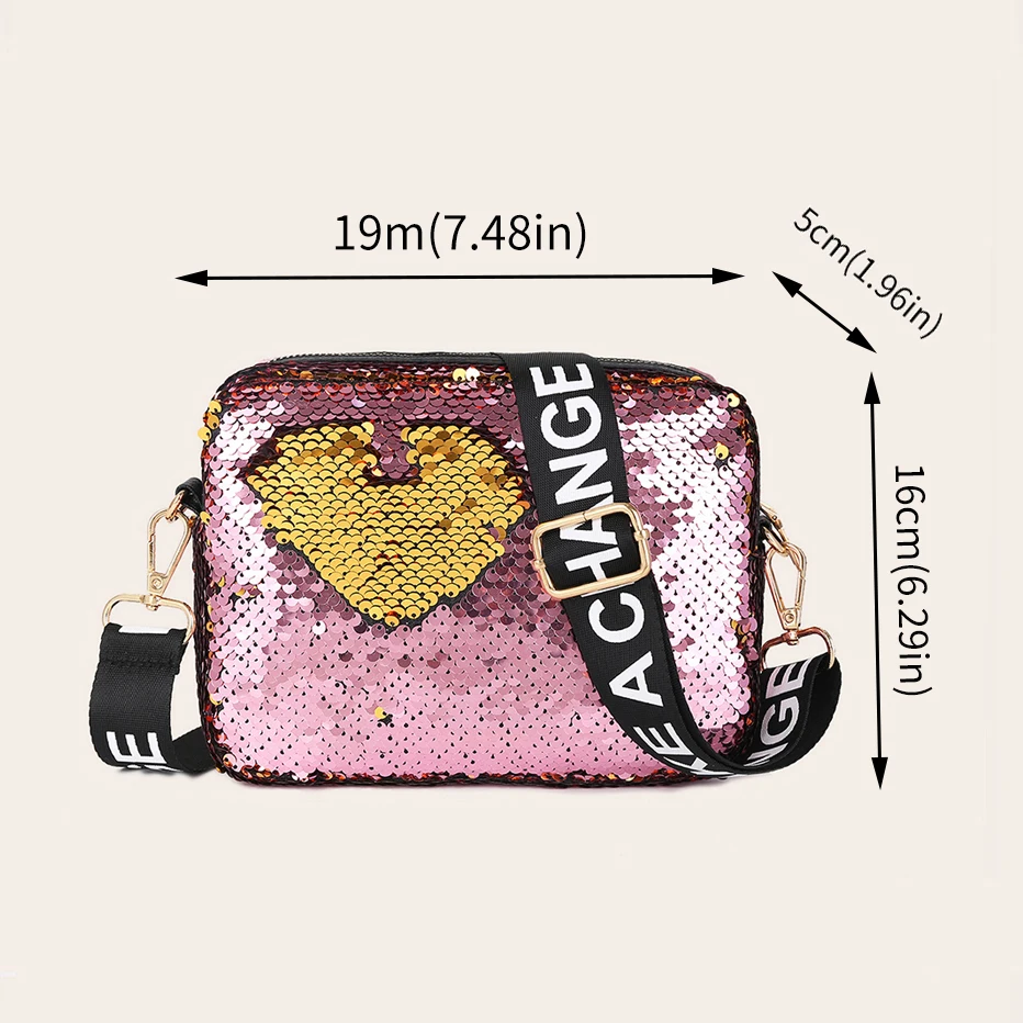

2021 New Shoulder Bag for Women Sequin Handbags Simple Bag Ladies Two-color Square Wallet Leather Crossbody Purse Sequined
