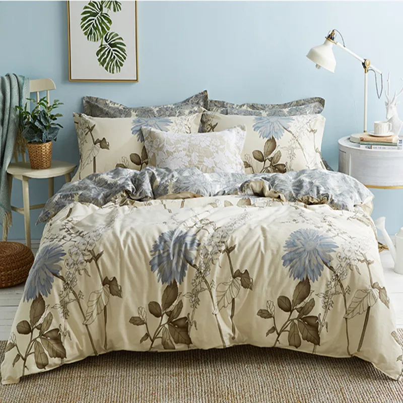 

Luxury Home Textile Bedding Set Fashion Floral Pattern Bedclothes Duvet Cover Pillowcase Nordic Queen King Size Bed Sheet Sets