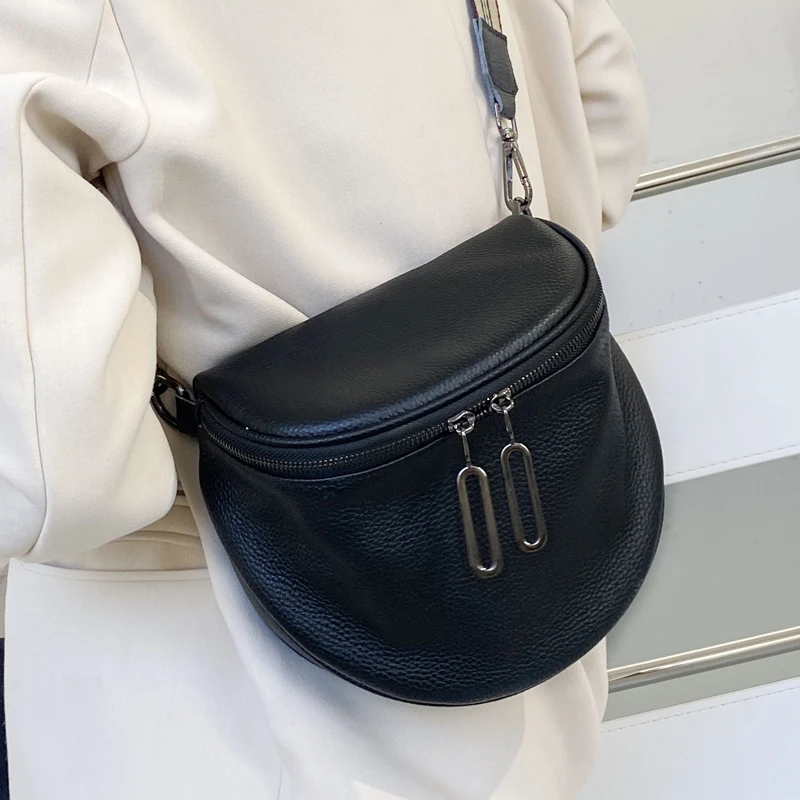 

100% Genuine Leather Small Saddle Bags For Women 2021 Fashion Lady Travel Crossbody Shoulder Bags Female Handbags and Purses