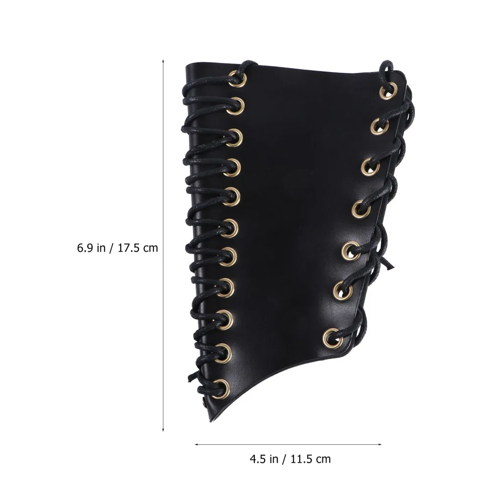 

Archery Gauntlet Cowhide Arm Guard Bow Hand Shooting Glove Safe Guard for Shooting (Black)