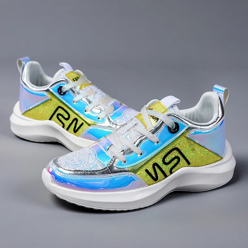 Туфли женские с круглым носком удобные кроссовки для бега на платформе дышащие