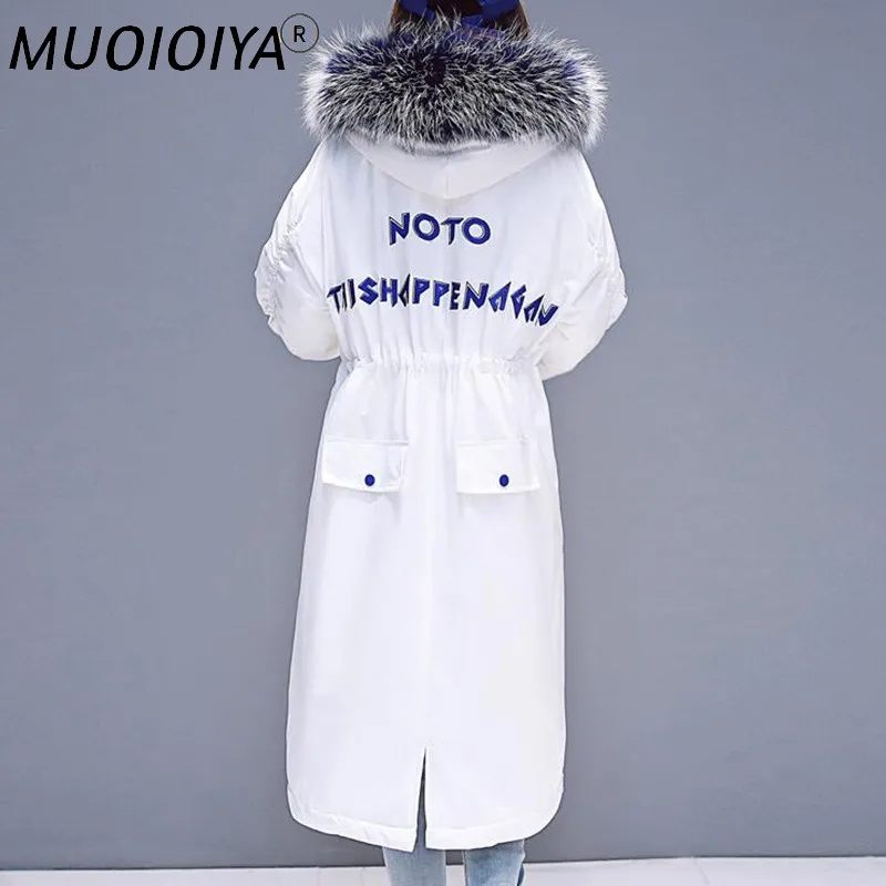 

Parka Women 2021 Winter Jacket Women Coat Big Fur Collar Thick Warm Parkas Outerwear White Black Plus Size Female Coat Clothes