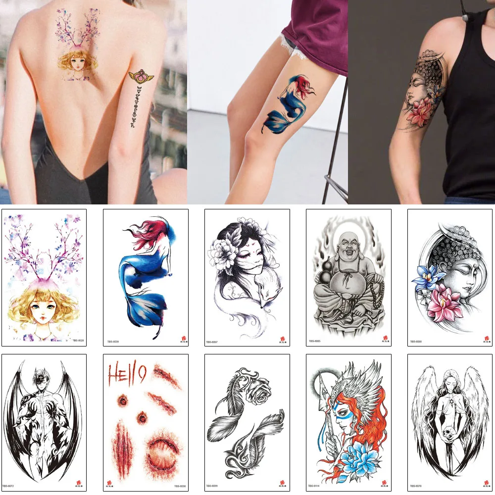 12x19 см искусственная черная временная татуировка на тело наклейка тотемный