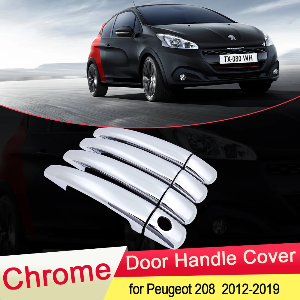 Для Peugeot 208 2012 2013 2014 20152016 2017 2018 2019 Luxuriou хромированная крышка дверной ручки комплект