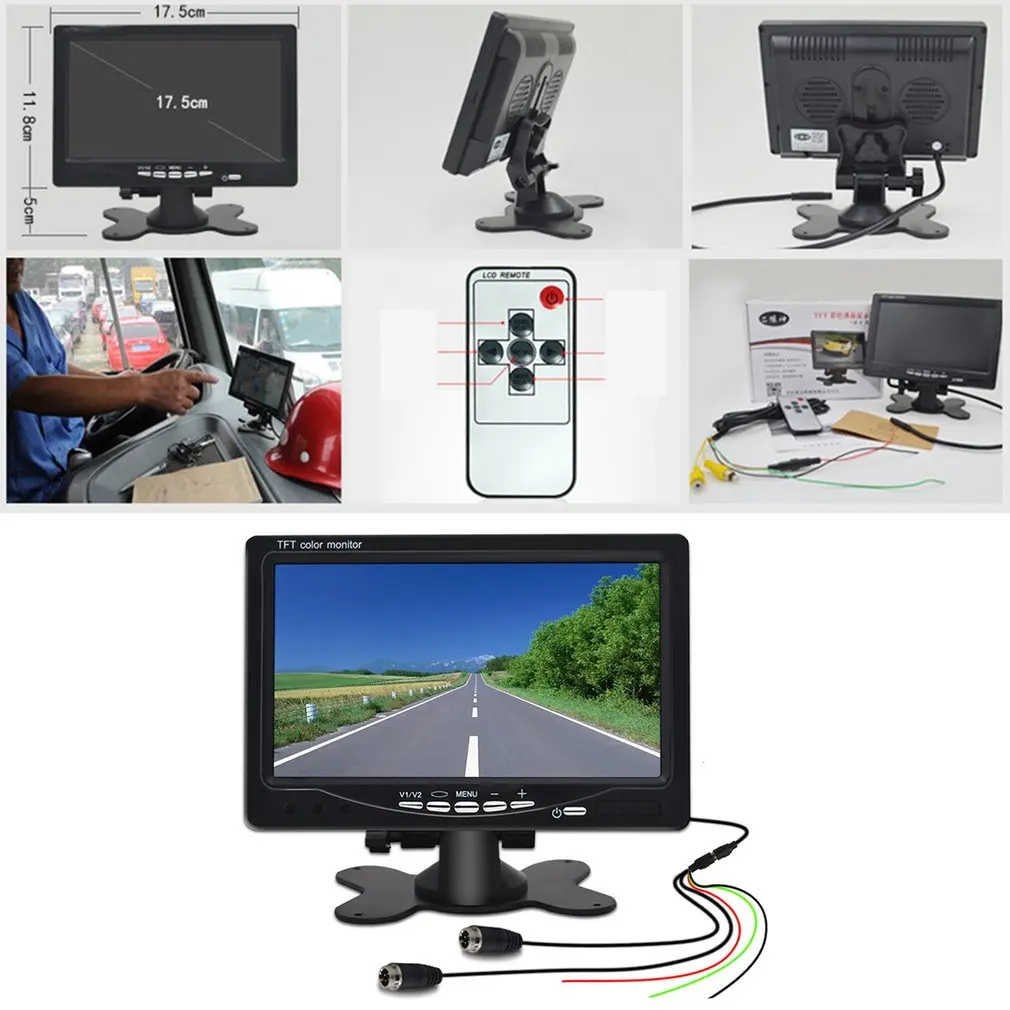 

Car Monitor 7 Inch HD screen Car Monitoring Car Video Player For Reverse Rear View Camera Car Parts Car LCD Monitoring Devices