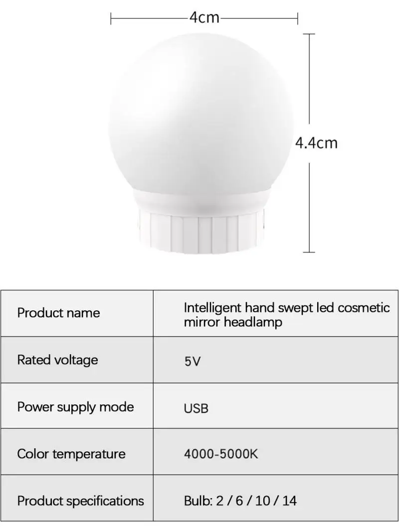 LED Makeup Mirror Light Hand Sweep Sensor Switch String Waterproof Dimming USB Front Table Lamps Indoor | Лампы и освещение