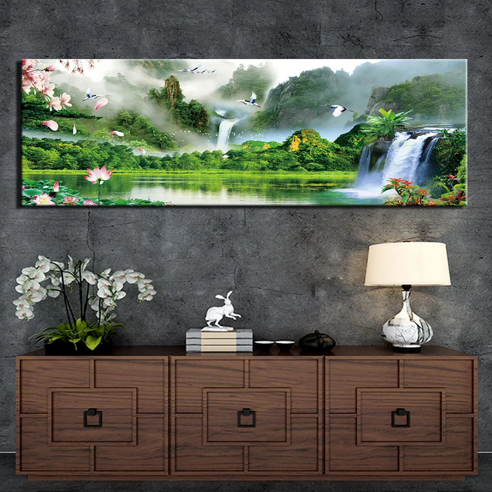 

1 Panel Wall Art Modular Canvas HD Prints Posters Home Decor Pictures Waterfall Mountain Scenery Art Paintings Framework