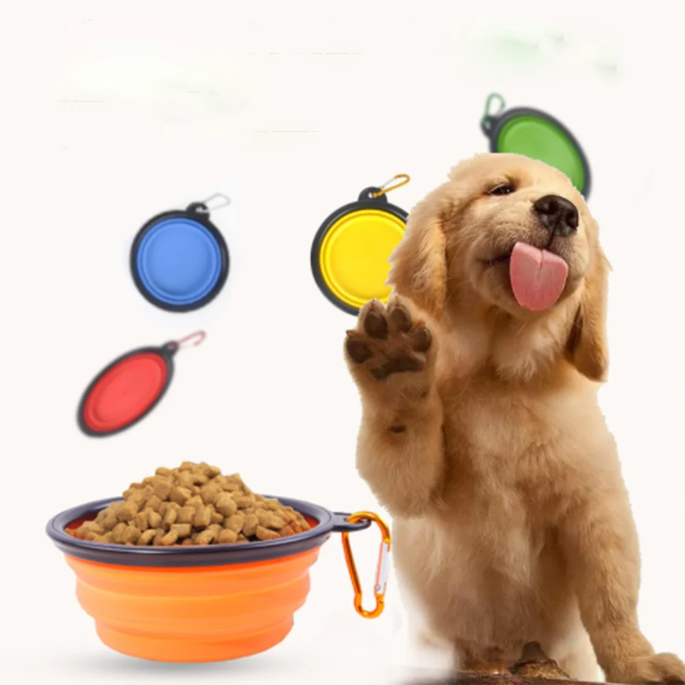 

Dog Bowl Foldable Eco Firendly Silicone Pet Cat Dog Food Water Feeder Travel Portable Feeding Bowls Puppy Doggy Food Container