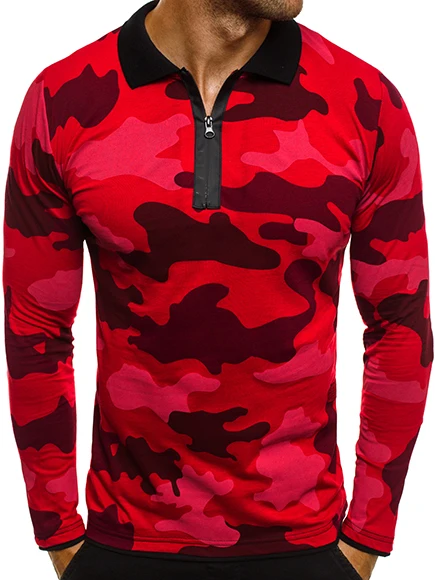 

Men's Casual Slim Fit Long Sleeve T-shirt Camouflage Print T Shirt Men