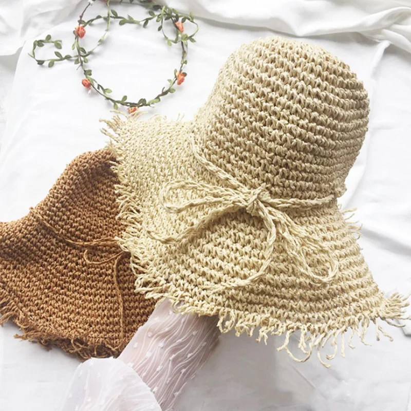 Летние шляпы для женщин Femme складная шляпа от солнца Панама ручная работа