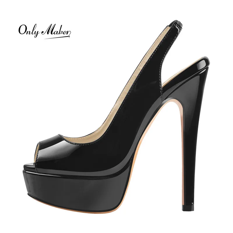 Женские босоножки с открытым носком Onlymaker туфли лодочки на тонком высоком