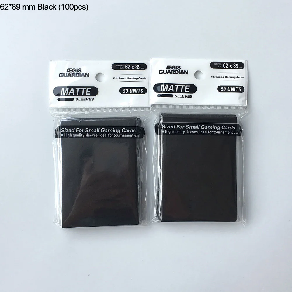 62x89 Black (100ps) Матовый маленький размер(62X89 мм), палубная карта, защита для карт Yu Gi Oh, маленький размер, рукава для карт Yu-Gi-Oh - Цвет: 62x89 Black (100ps)