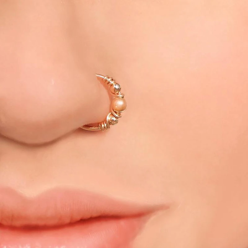 Кольцо для пирсинга в носу ювелирное изделие ручной работы стиле панк