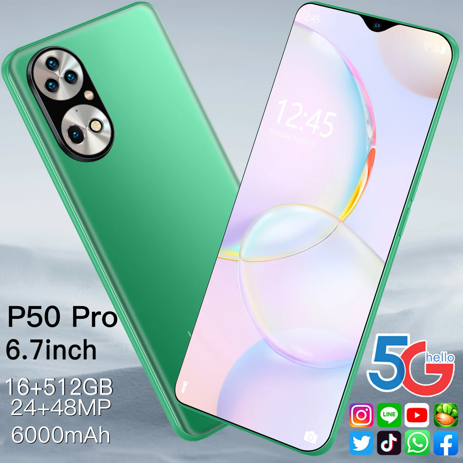 

New smartphone P50 Pro large screen 6.7-inch low-cost M1 mobile phone 2 + 16g CE Hot Time limited Genuine