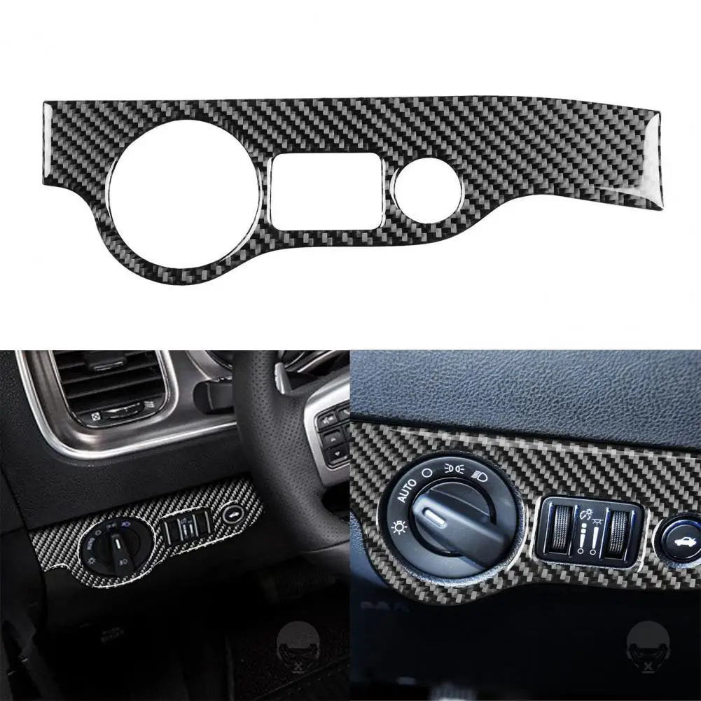 

Carbon Fiber Interior Left Headlamp Radio Sticker for Dodge Charger 2011-2014