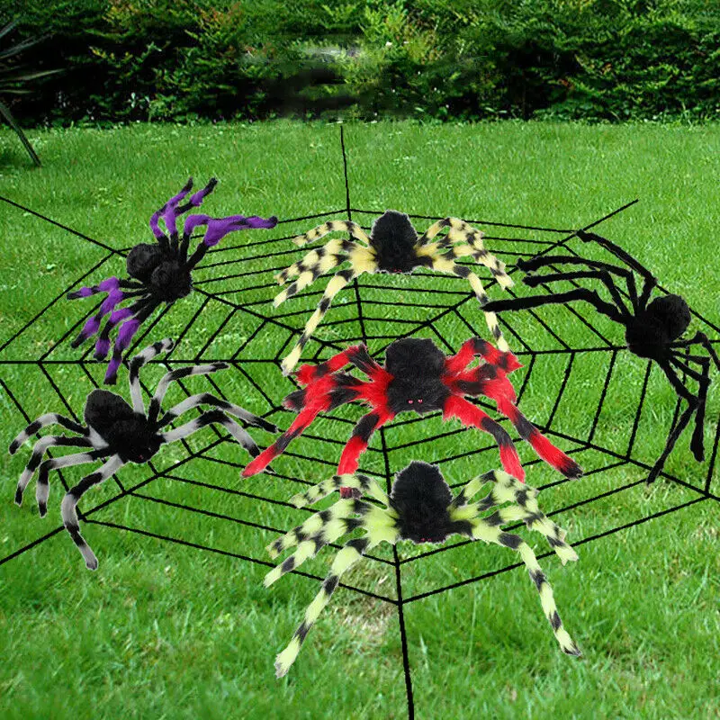 150 см/5FT супер большой паук черный Опора гигантские плюшевые Хэллоуин украшения