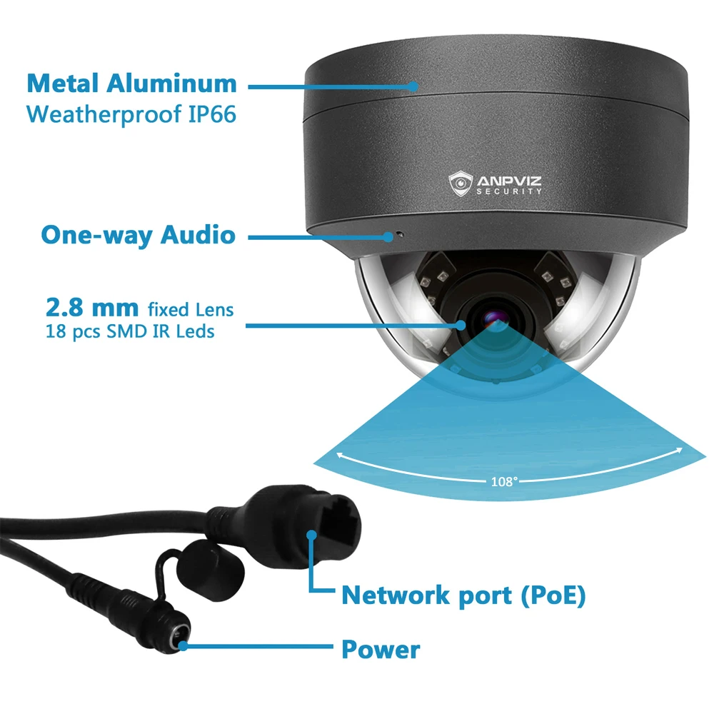Камера видеонаблюдения UniLook 5 Мп HD POE 6 шт. посылка встроенный микрофон IP66 IR 30 м