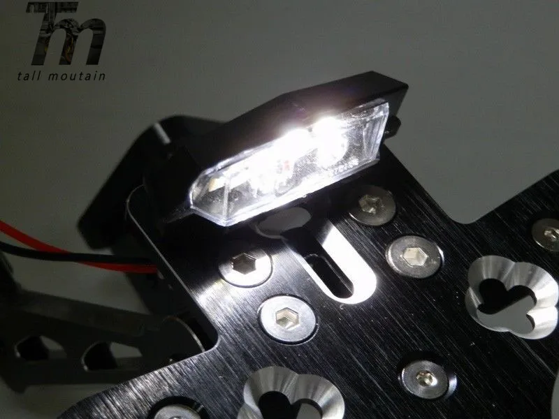 

For Honda CB1000R 2012 2013 2014 2015 Black CNC Aluminum Adjustable License Plate Mount Holder Bracket with White Led Lights