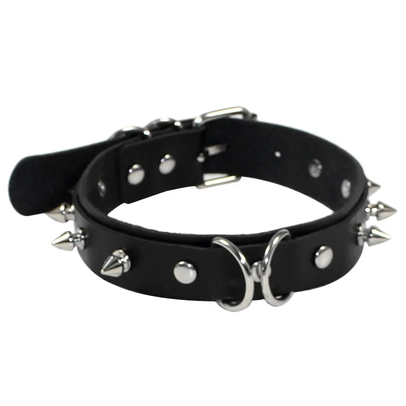 

Sexy Retro Goth Punk Chokers Necklaces PU Leather Rivet Ring Collar Necklaces For Women's Trendy Cosplay Hip Hop Party Jewelry