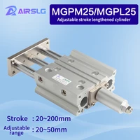 mgpl mgpm25 mgpl25 20z200z strokthree axisthin rod cylinder compact guide stable pneumatic adjustable stroke cylinder 20 30 50