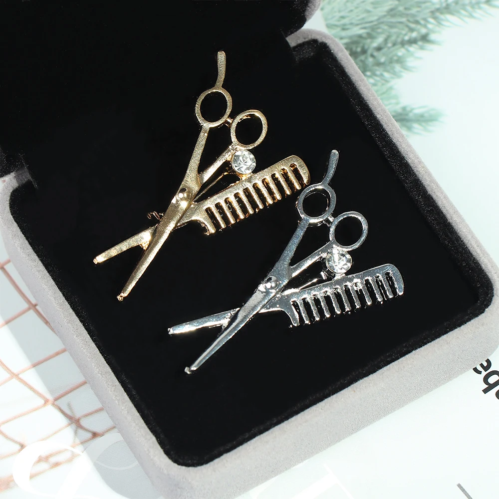 Comb Scissors Brooch Unique Shape Collar Pin Mini Cute Women Girls Party Banquet Jewelry Gift | Украшения и аксессуары
