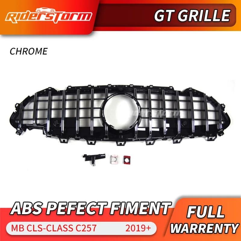 Chrome with cam GT решетка для нового CLS C257 GT гриль для Mercedes C257 подтяжки лица Авто Передняя решетка CLS300 CLS350 CLS450 CLS500 CLS53 AMG 4matic - Цвет: Chrome with cam