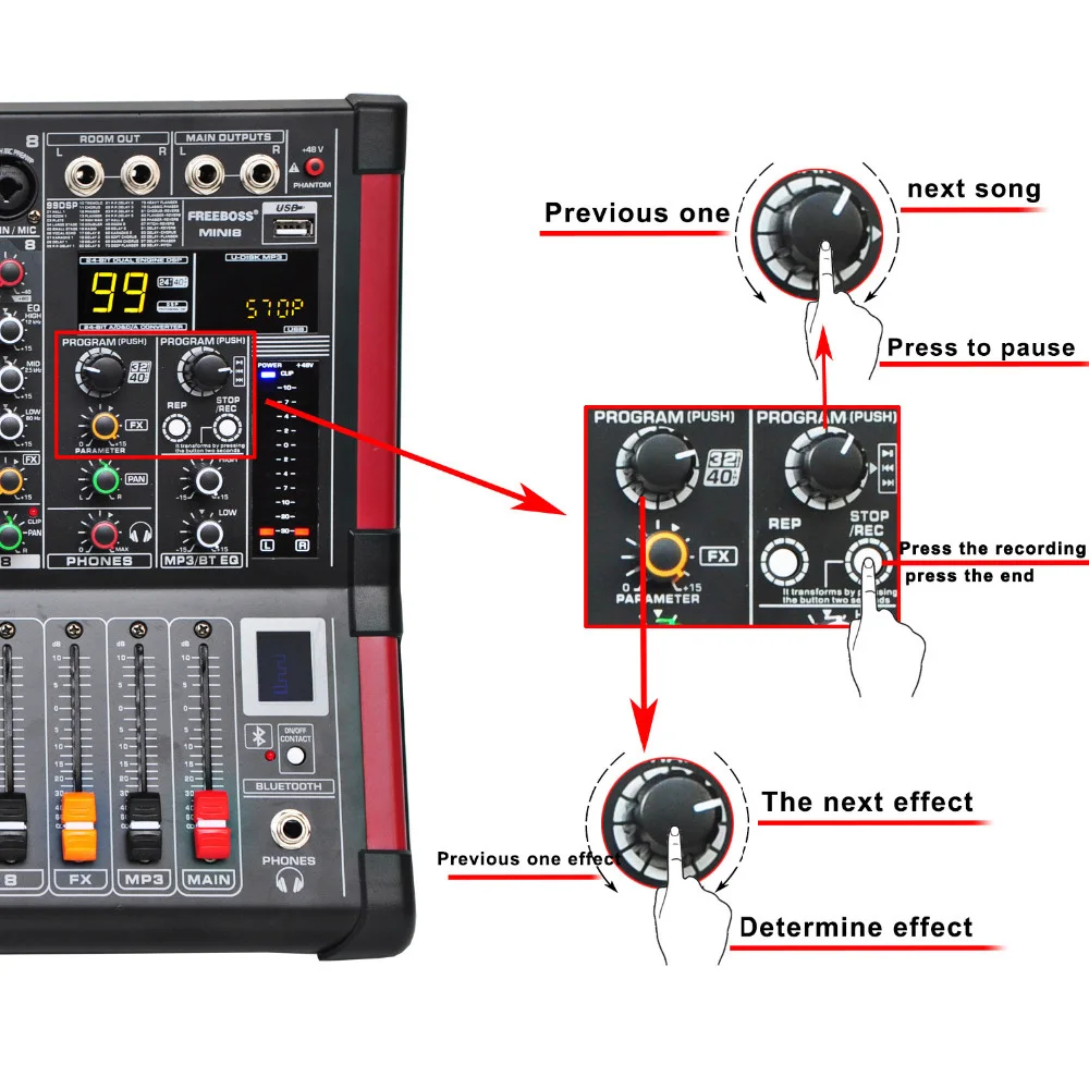 GAX-M4 высококачественный профессиональный усилитель-микшер 4-канальный аудио