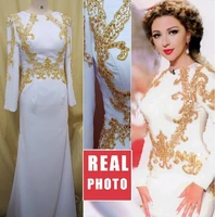 gold lace custom long sleeves mother of the bride dresses a line beaded crystal evening party dress robe de soir%c3%a9e de mariage