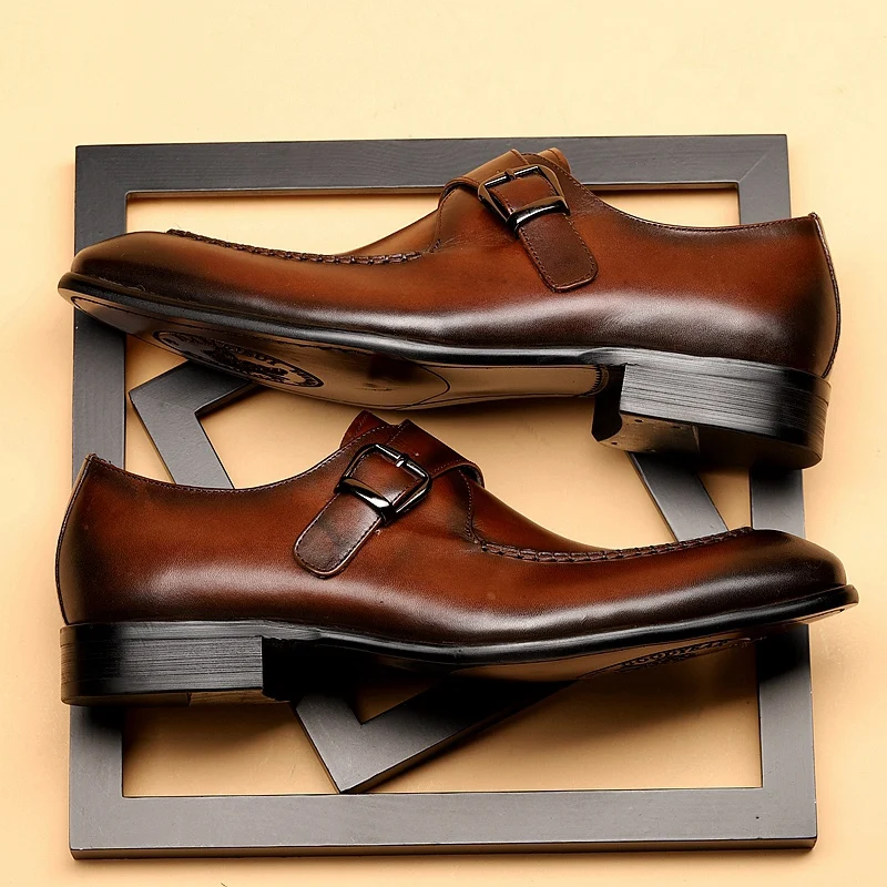 Мужские туфли-оксфорды из натуральной кожи с острым носком | Обувь